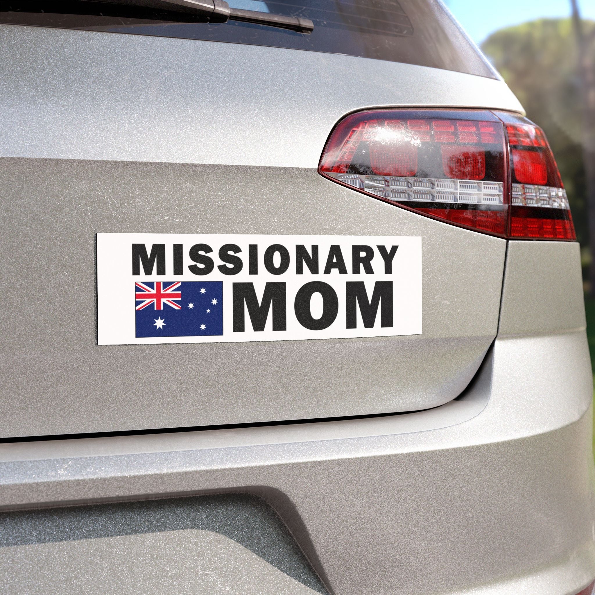 Missionary MOM Flag of Australia Magnetic Bumper Sticker - Latter-Day Saint LDS Missionary Gift - Book of Mormon