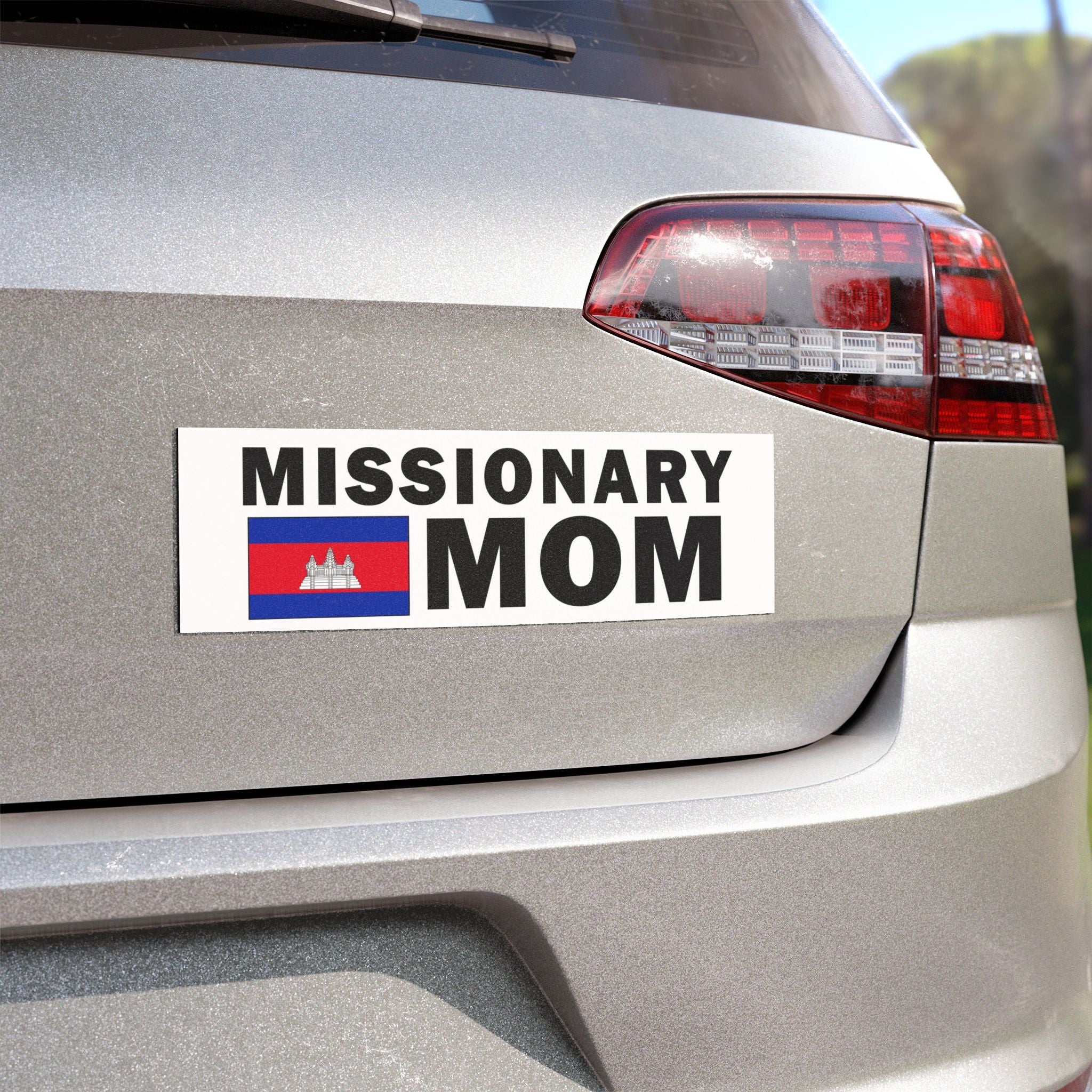 Missionary MOM Flag of Cambodia Magnetic Bumper Sticker - Latter-Day Saint LDS Missionary Gift - Book of Mormon