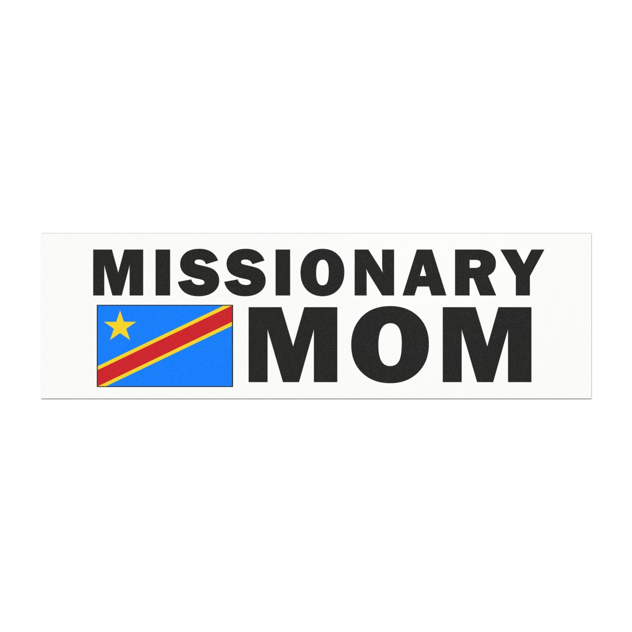 Missionary MOM Flag of Democratic Republic of the Congo Magnetic Bumper Sticker - Latter-Day Saint LDS Missionary Gift - Book of Mormon