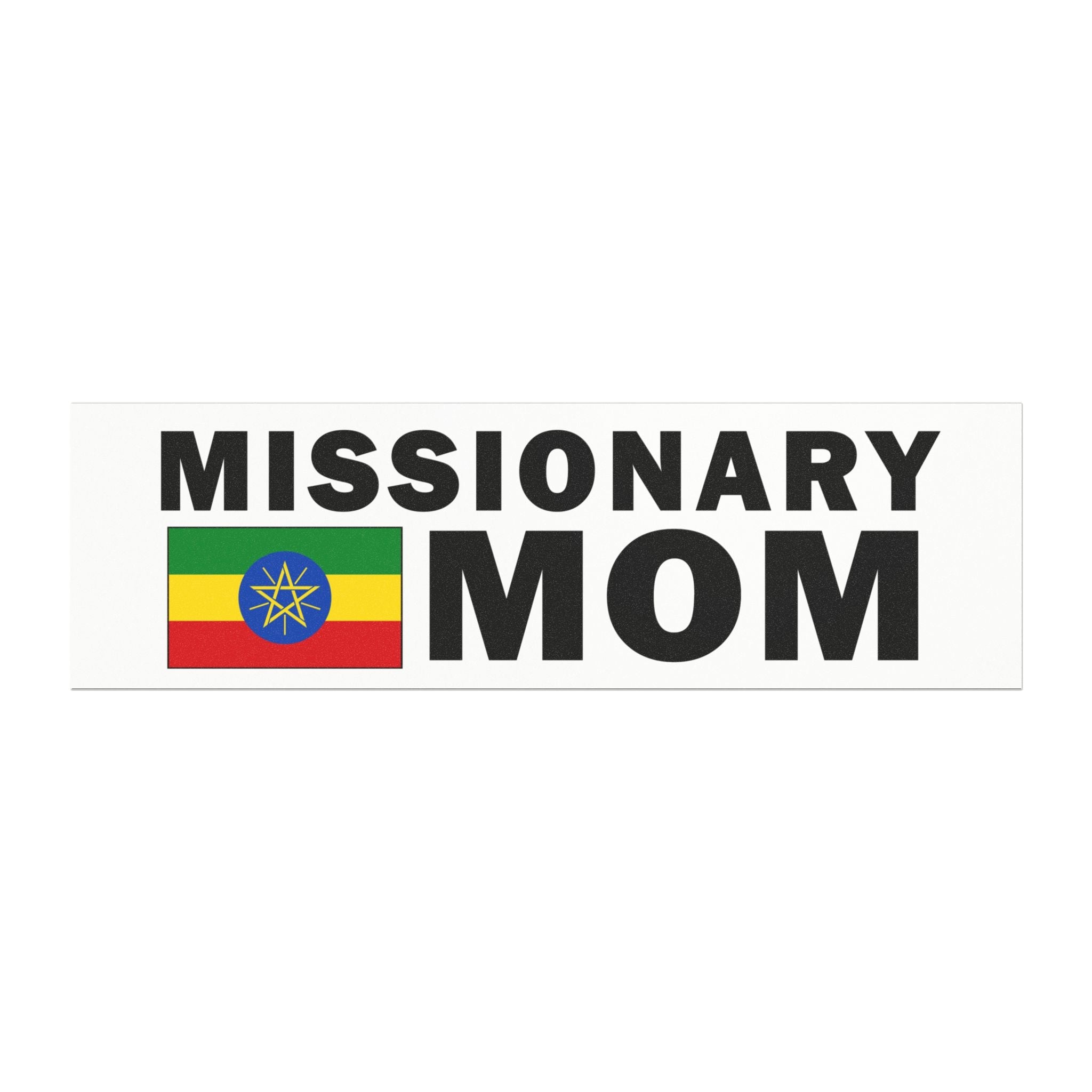 Missionary MOM Flag of Ethiopia Magnetic Bumper Sticker - Latter-Day Saint LDS Missionary Gift - Book of Mormon