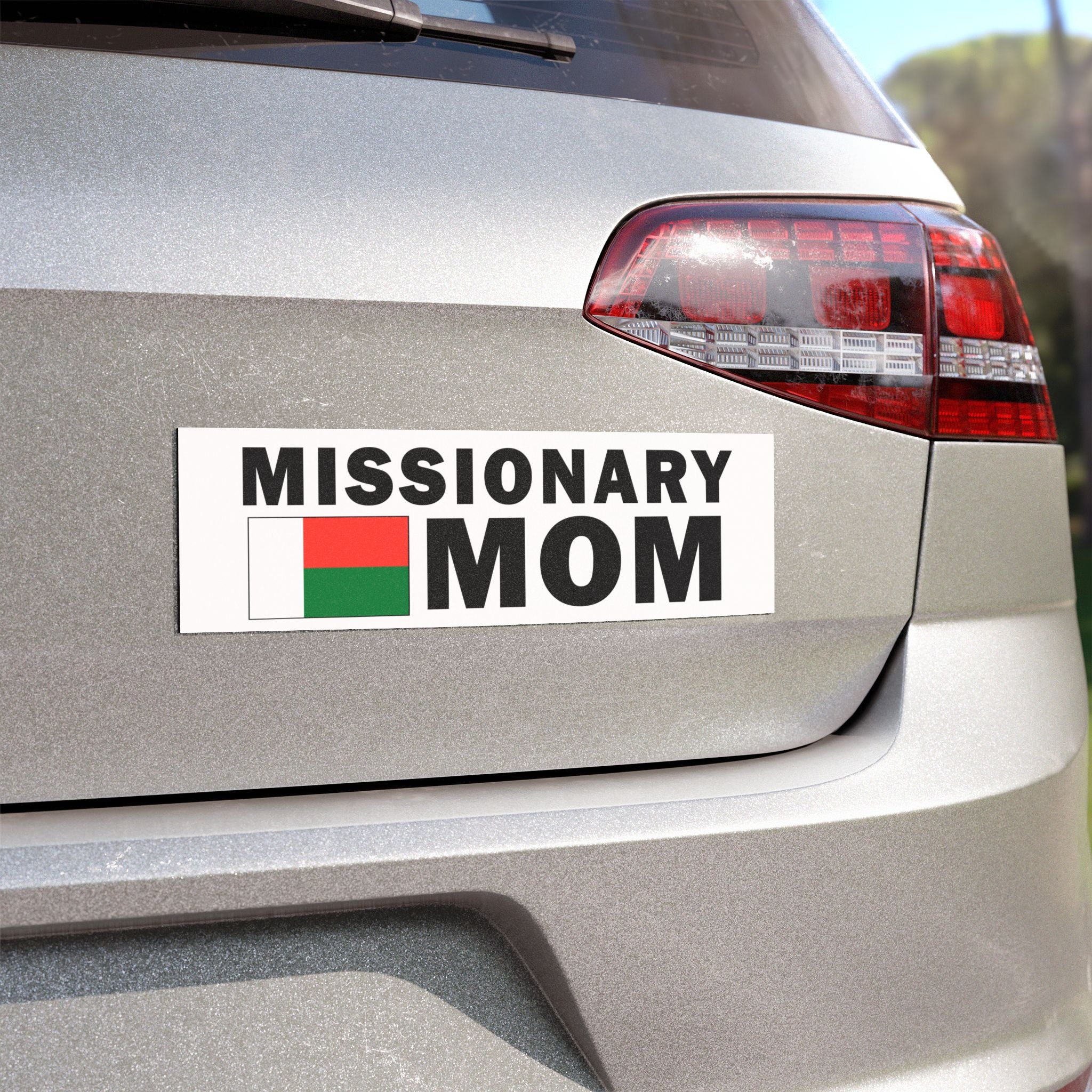 Missionary MOM Flag of Madagascar Magnetic Bumper Sticker - Latter-Day Saint LDS Missionary Gift - Book of Mormon