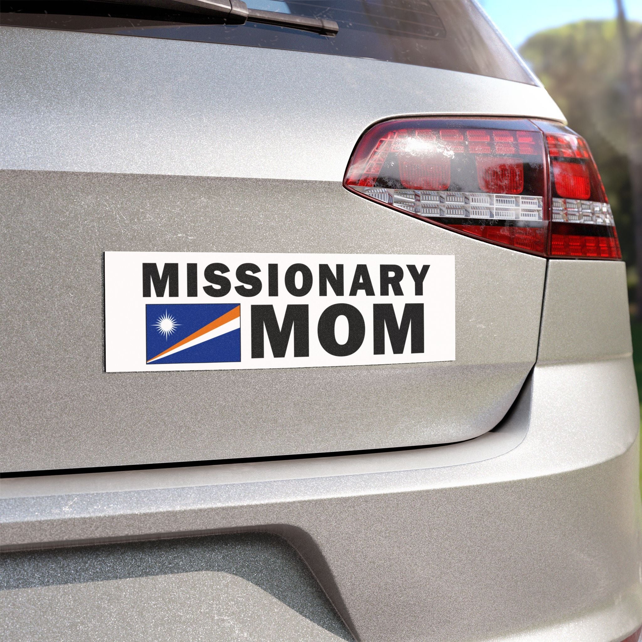 Missionary MOM Flag of Marshall Islands Magnetic Bumper Sticker - Latter-Day Saint LDS Missionary Gift - Book of Mormon