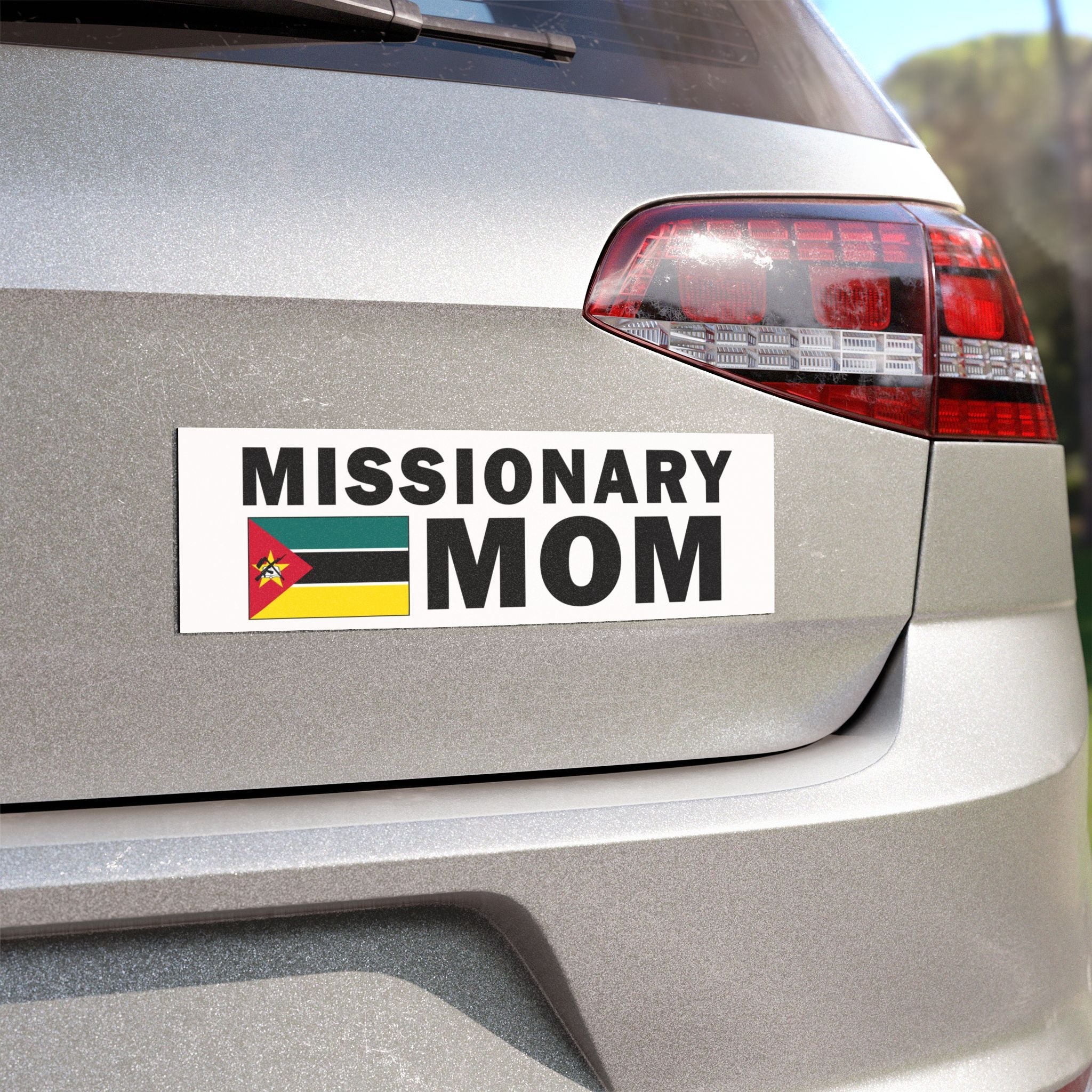 Missionary MOM Flag of Mozambique Magnetic Bumper Sticker - Latter-Day Saint LDS Missionary Gift - Book of Mormon