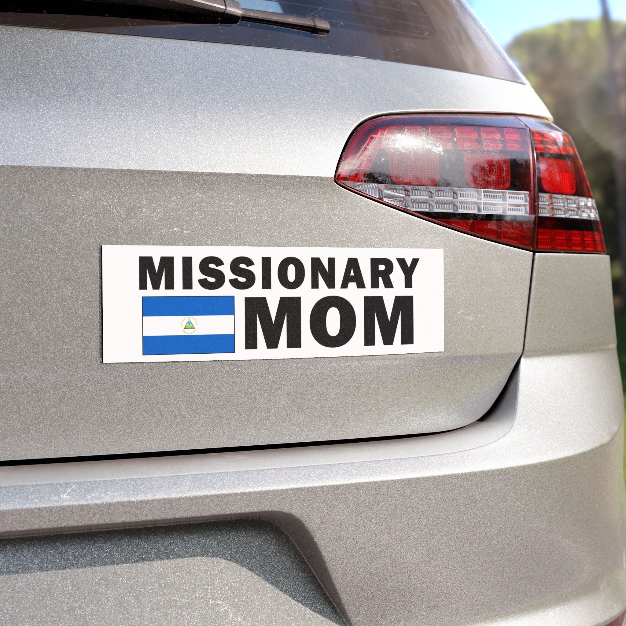 Missionary MOM Flag of Nicaragua Magnetic Bumper Sticker - Latter-Day Saint LDS Missionary Gift - Book of Mormon