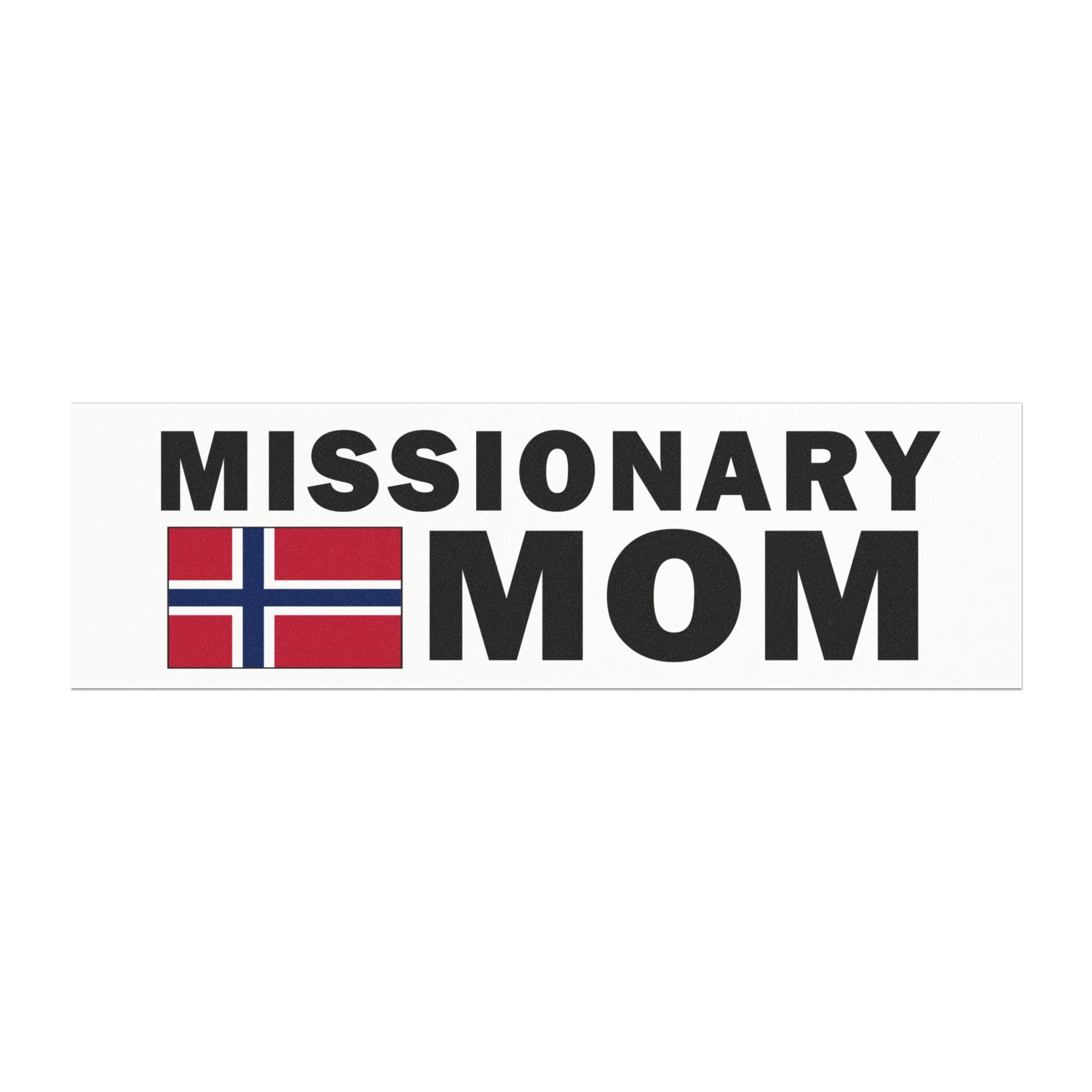 Missionary MOM Flag of Norway Magnetic Bumper Sticker - Latter-Day Saint LDS Missionary Gift - Book of Mormon