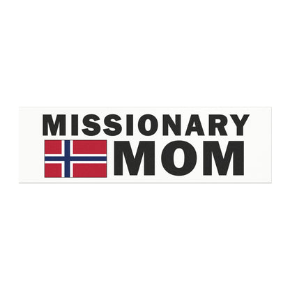 Missionary MOM Flag of Norway Magnetic Bumper Sticker - Latter-Day Saint LDS Missionary Gift - Book of Mormon