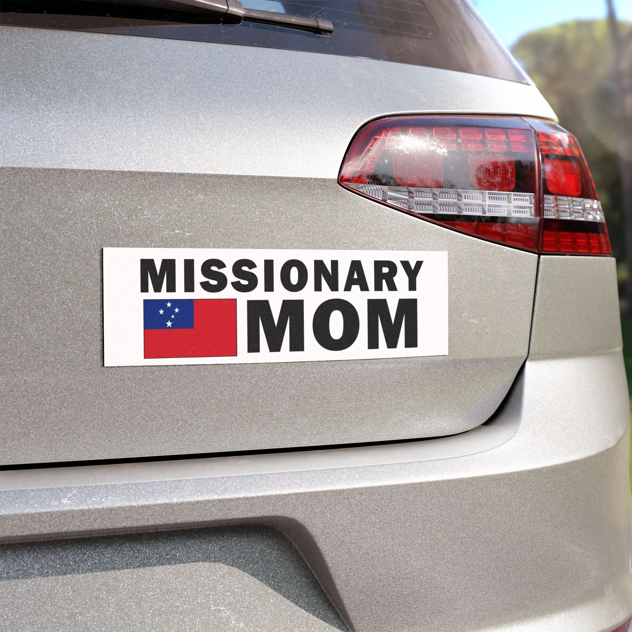 Missionary MOM Flag of Samoa Magnetic Bumper Sticker - Latter-Day Saint LDS Missionary Gift - Book of Mormon