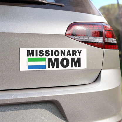 Missionary MOM Flag of Sierra Leone Magnetic Bumper Sticker - Mission Wishlist - LDS Missionary Gift Store
