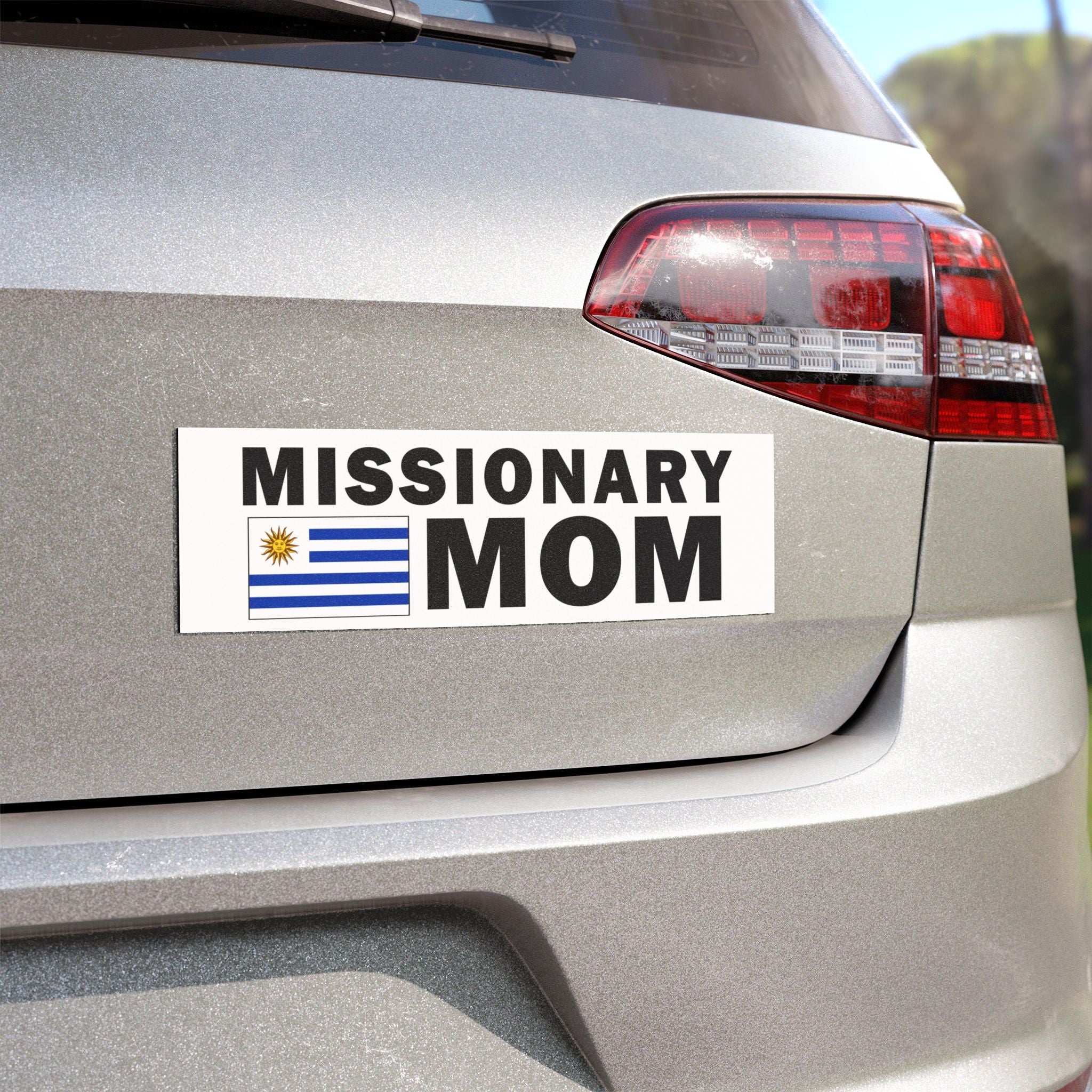 Missionary MOM Flag of Uruguay Magnetic Bumper Sticker - Latter-Day Saint LDS Missionary Gift - Book of Mormon