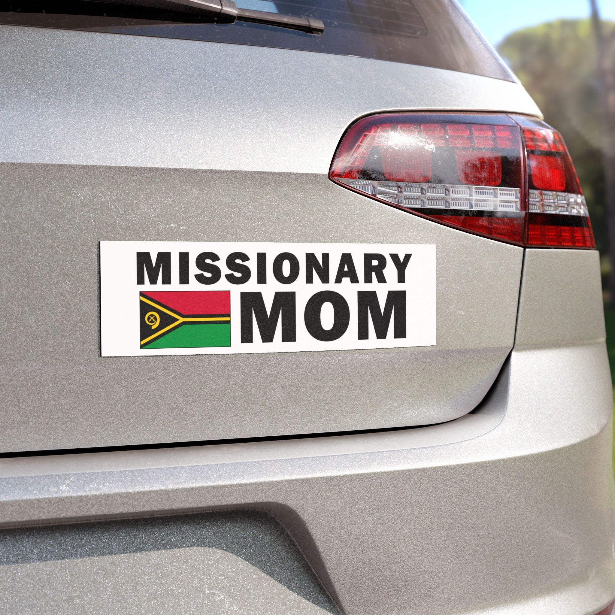 Missionary MOM Flag of Vanuatu Magnetic Bumper Sticker - Latter-Day Saint LDS Missionary Gift - Book of Mormon