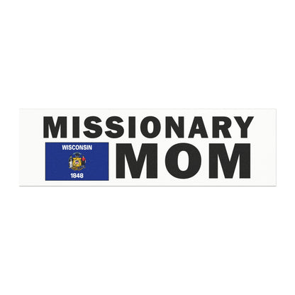 Missionary MOM Flag of Wisconsin Magnetic Bumper Sticker - Mission Wishlist - LDS Missionary Gift Store