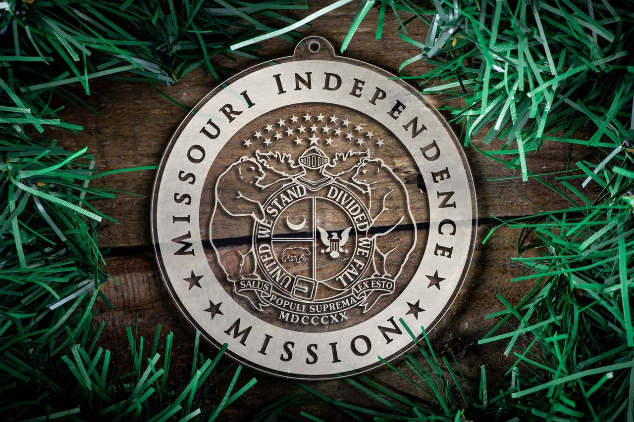 Missouri Independence Mission Christmas Ornament - Latter-Day Saint LDS Missionary Gift - Book of Mormon