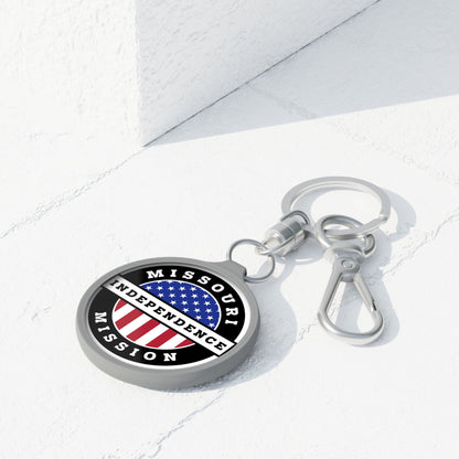 Missouri Independence Mission Circle Flag Key Tag - Latter-Day Saint LDS Missionary Gift - Book of Mormon