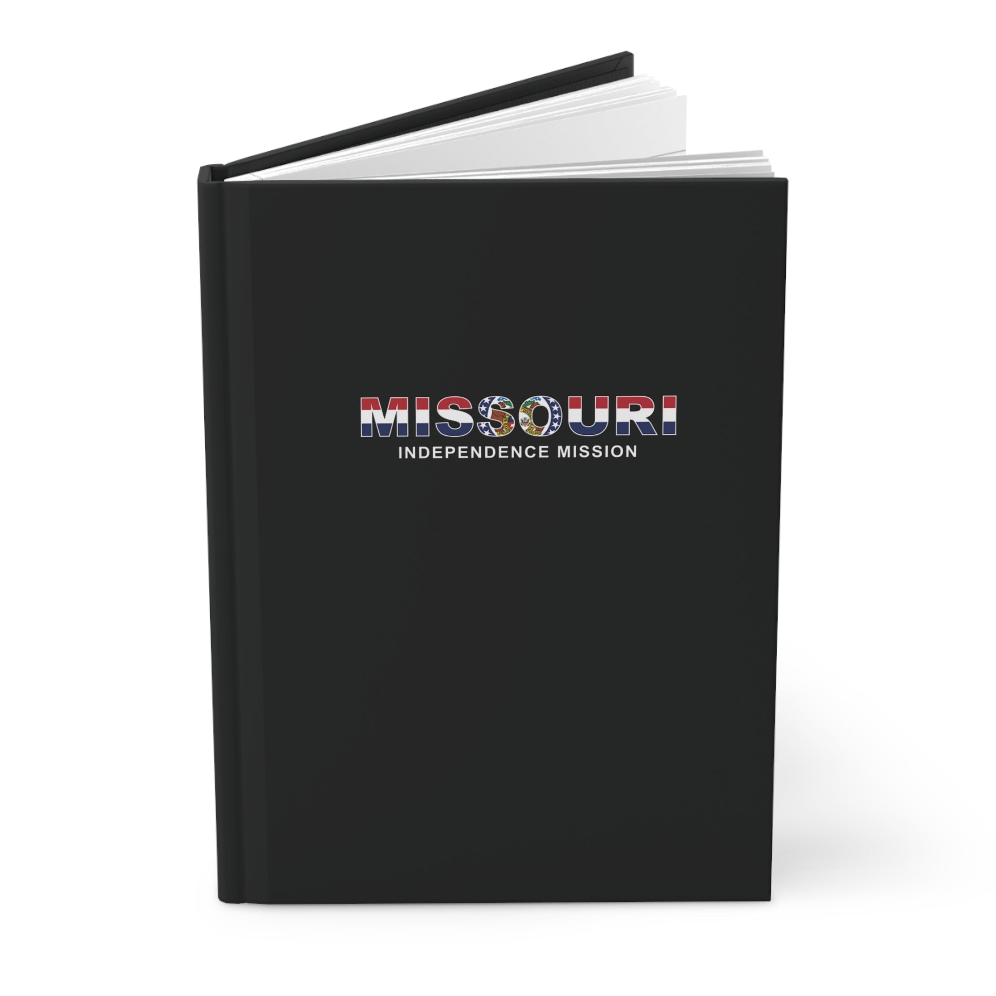 Missouri Independence Mission Flag Title Black Hardcover Journal Matte - Latter-Day Saint LDS Missionary Gift - Book of Mormon