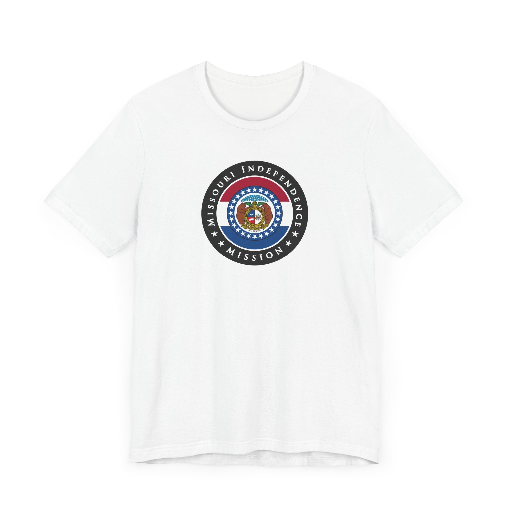 Missouri Independence Mission State Flag Logo (Black Border) T-shirt - Latter-Day Saint LDS Missionary Gift - Book of Mormon