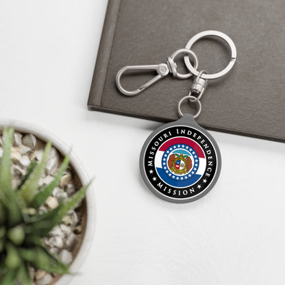 Missouri Independence Mission State Flag Logo Key Tag - Latter-Day Saint LDS Missionary Gift - Book of Mormon