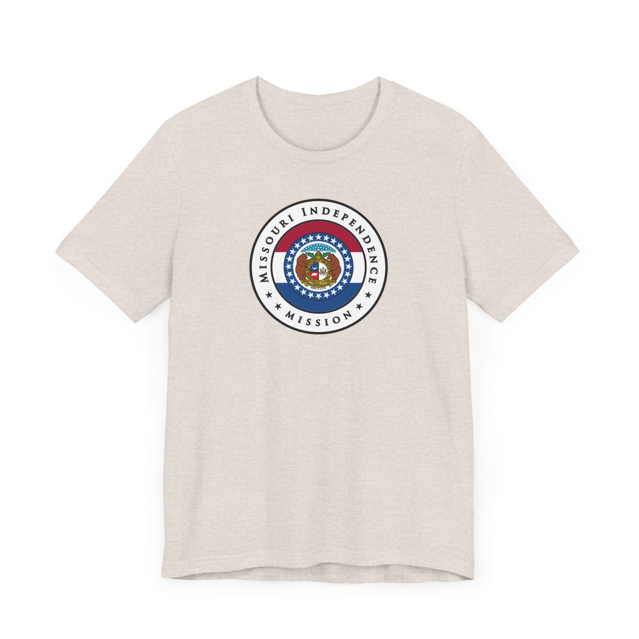 Missouri Independence Mission State Flag Logo (White Border) T-shirt - Latter-Day Saint LDS Missionary Gift - Book of Mormon