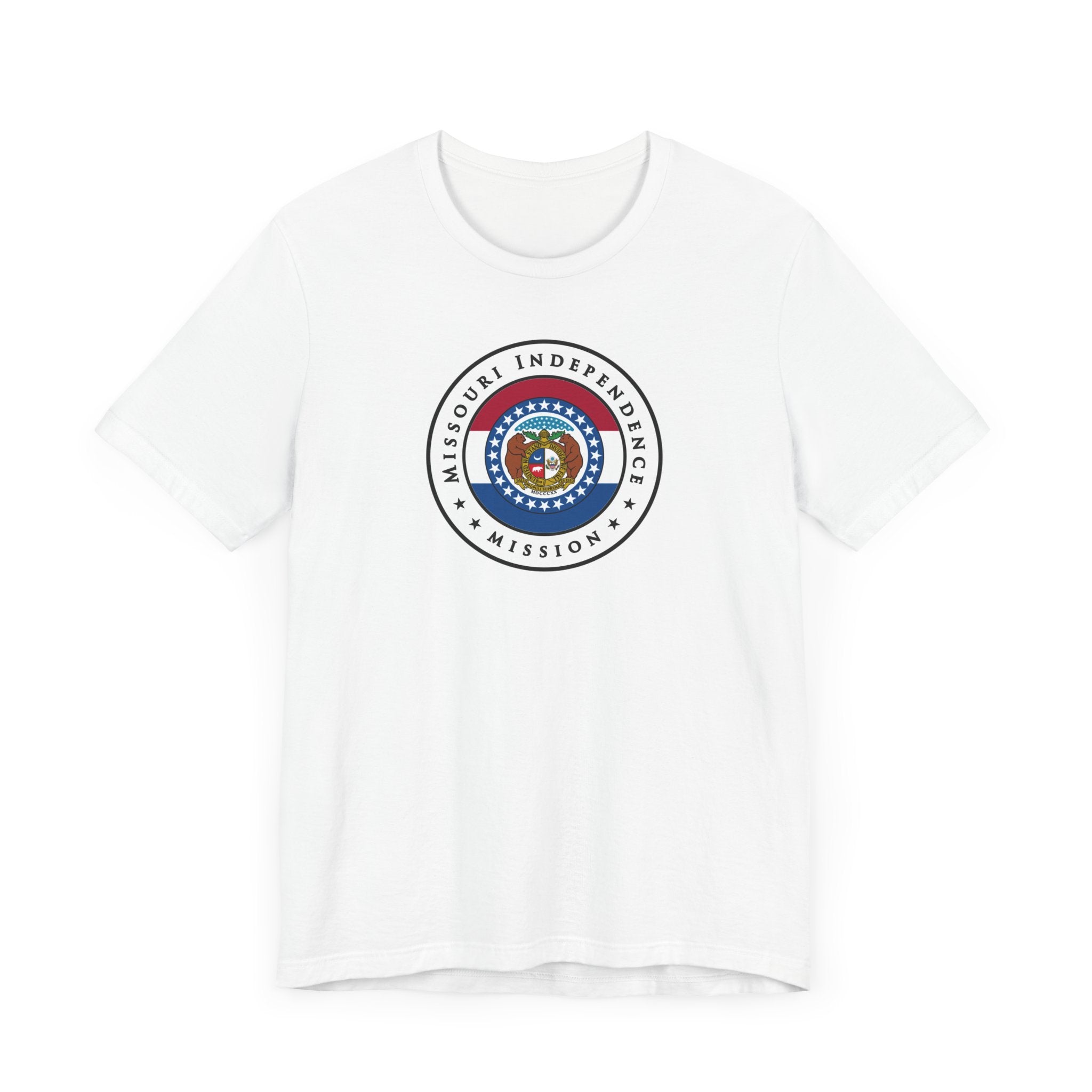 Missouri Independence Mission State Flag Logo (White Border) T-shirt - Latter-Day Saint LDS Missionary Gift - Book of Mormon