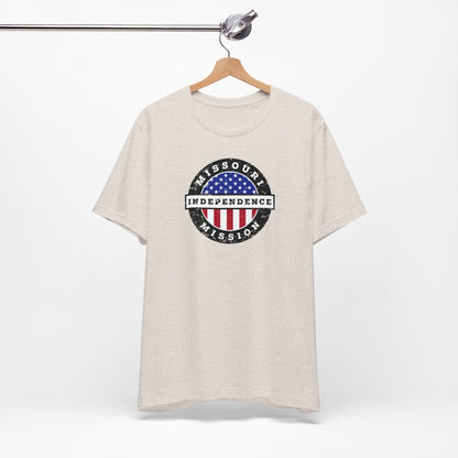 Missouri Independence Mission Vintage Circular USA Flag T-Shirt - Latter-Day Saint LDS Missionary Gift - Book of Mormon