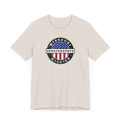Missouri Independence Mission Vintage Circular USA Flag T-Shirt - Latter-Day Saint LDS Missionary Gift - Book of Mormon