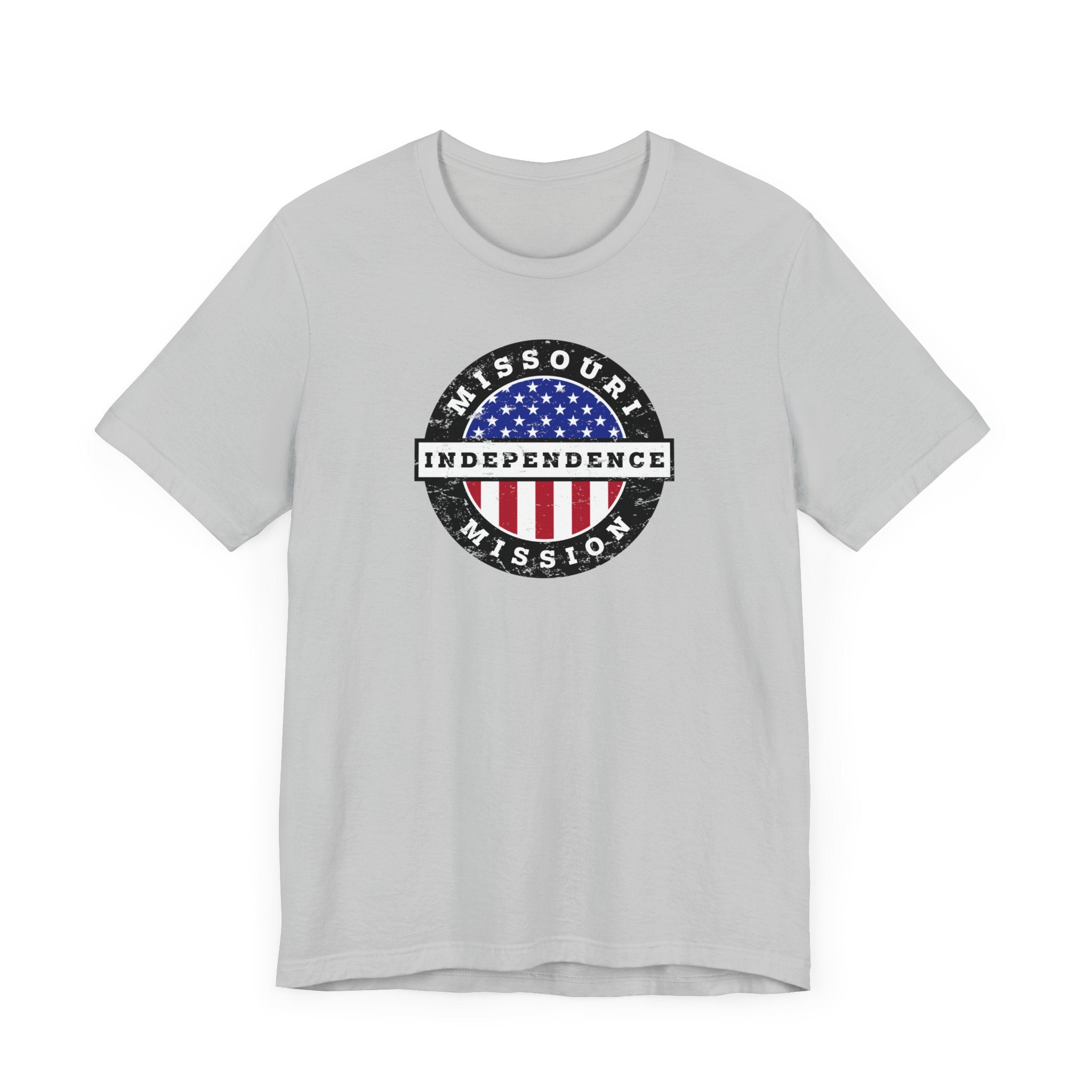 Missouri Independence Mission Vintage Circular USA Flag T-Shirt - Latter-Day Saint LDS Missionary Gift - Book of Mormon