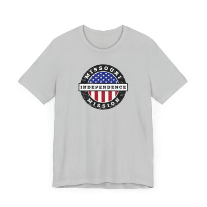 Missouri Independence Mission Vintage Circular USA Flag T-Shirt - Latter-Day Saint LDS Missionary Gift - Book of Mormon