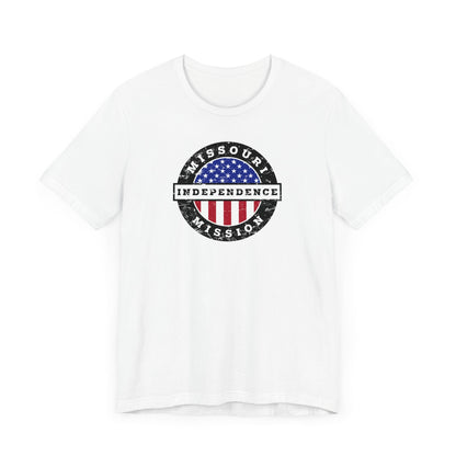 Missouri Independence Mission Vintage Circular USA Flag T-Shirt - Latter-Day Saint LDS Missionary Gift - Book of Mormon