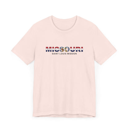 Missouri Saint Louis Mission Flag Title T-shirt - Mission Wishlist - LDS Missionary Gift Store