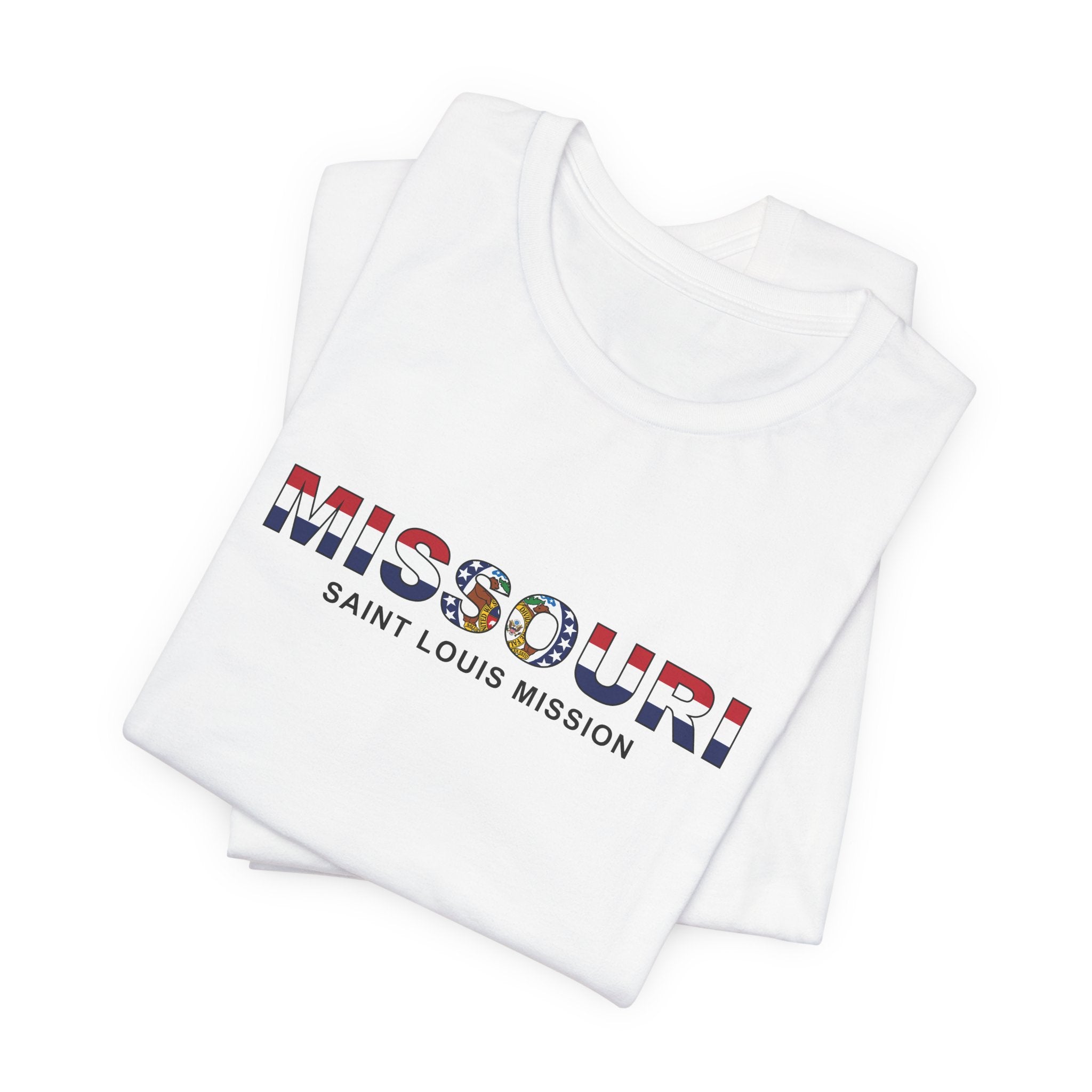 Missouri Saint Louis Mission Flag Title T-shirt - Mission Wishlist - LDS Missionary Gift Store
