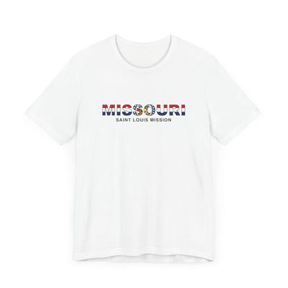 Missouri Saint Louis Mission Flag Title T-shirt - Mission Wishlist - LDS Missionary Gift Store