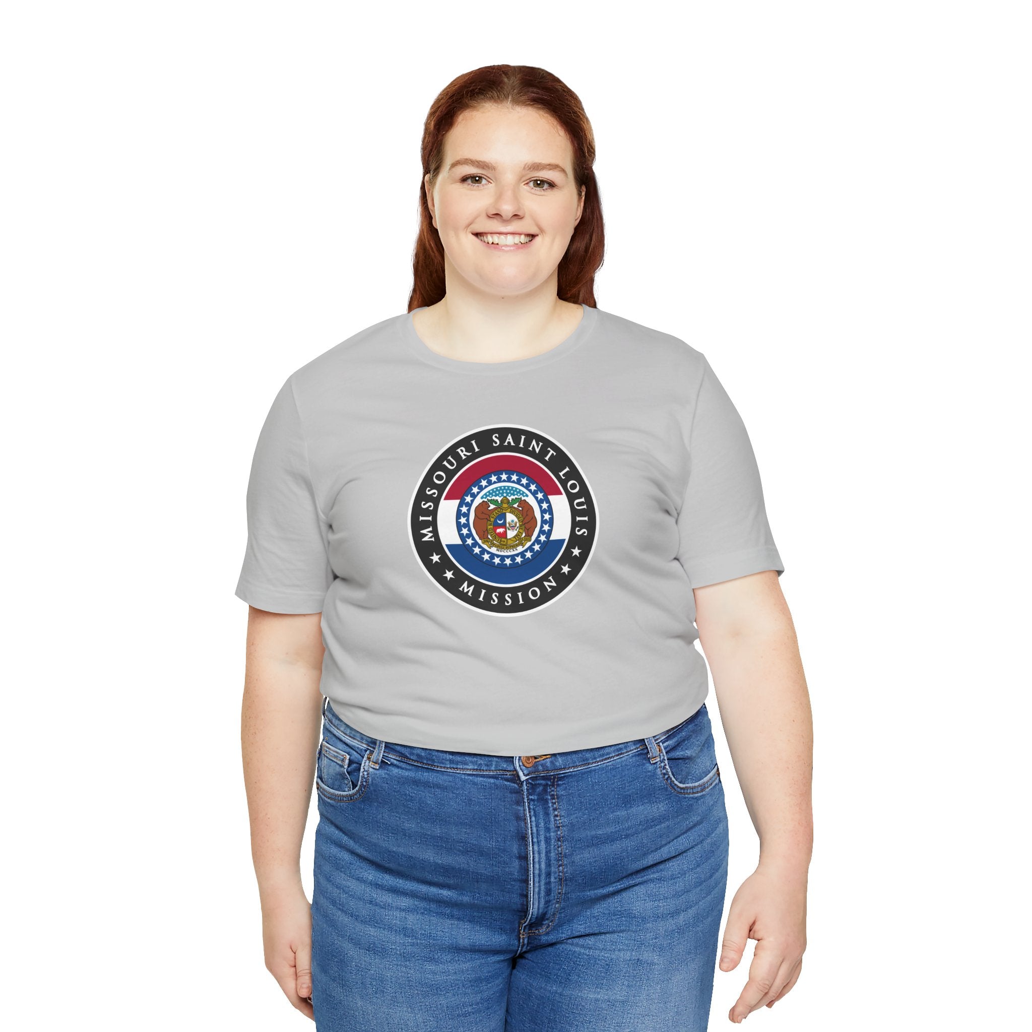 Missouri Saint Louis Mission State Flag Logo (Black Border) T-shirt - Mission Wishlist - LDS Missionary Gift Store