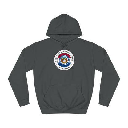 Missouri Saint Louis Mission State Flag Logo (White Border) College Hoodie