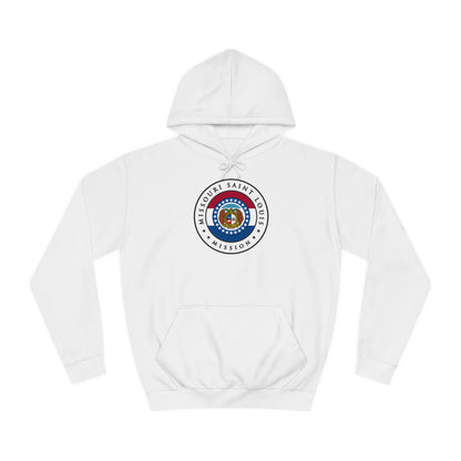 Missouri Saint Louis Mission State Flag Logo (White Border) College Hoodie