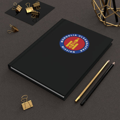 Mongolia Ulaanbaatar Mission Logo Design Black Hardcover Journal Matte - Latter-Day Saint LDS Missionary Gift - Book of Mormon