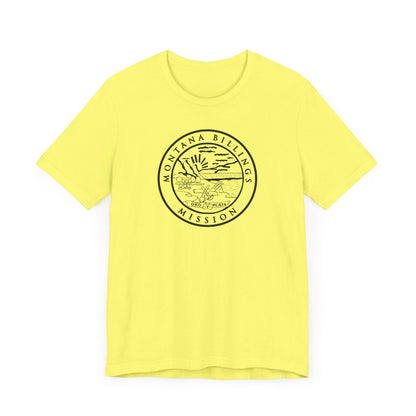 Montana Billings Mission Circular Monochrome Logo T-Shirt - Latter-Day Saint LDS Missionary Gift - Book of Mormon