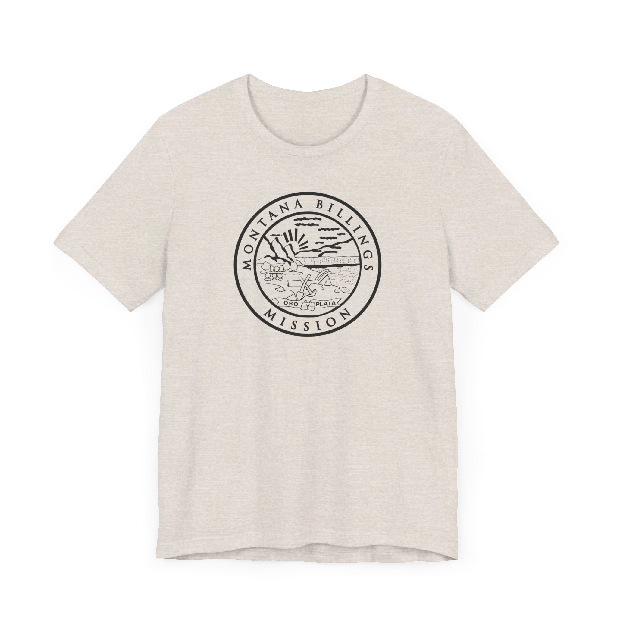 Montana Billings Mission Circular Monochrome Logo T-Shirt - Latter-Day Saint LDS Missionary Gift - Book of Mormon