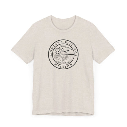 Montana Billings Mission Circular Monochrome Logo T-Shirt - Latter-Day Saint LDS Missionary Gift - Book of Mormon