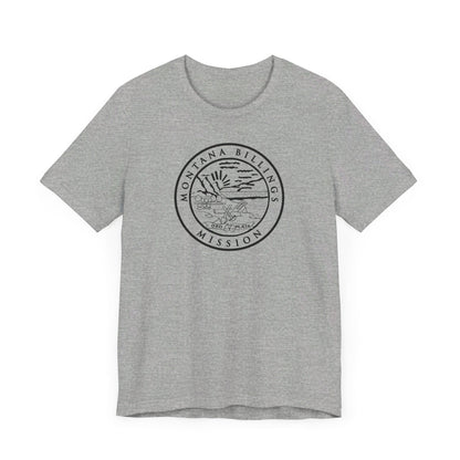 Montana Billings Mission Circular Monochrome Logo T-Shirt - Latter-Day Saint LDS Missionary Gift - Book of Mormon