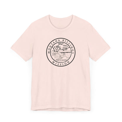 Montana Billings Mission Circular Monochrome Logo T-Shirt - Latter-Day Saint LDS Missionary Gift - Book of Mormon