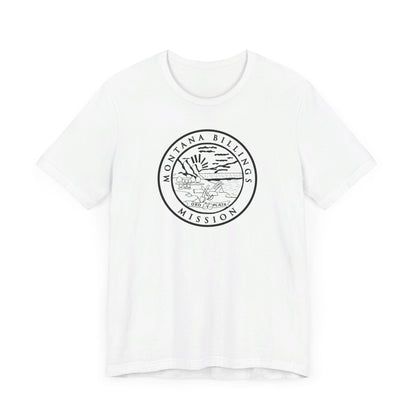 Montana Billings Mission Circular Monochrome Logo T-Shirt - Latter-Day Saint LDS Missionary Gift - Book of Mormon