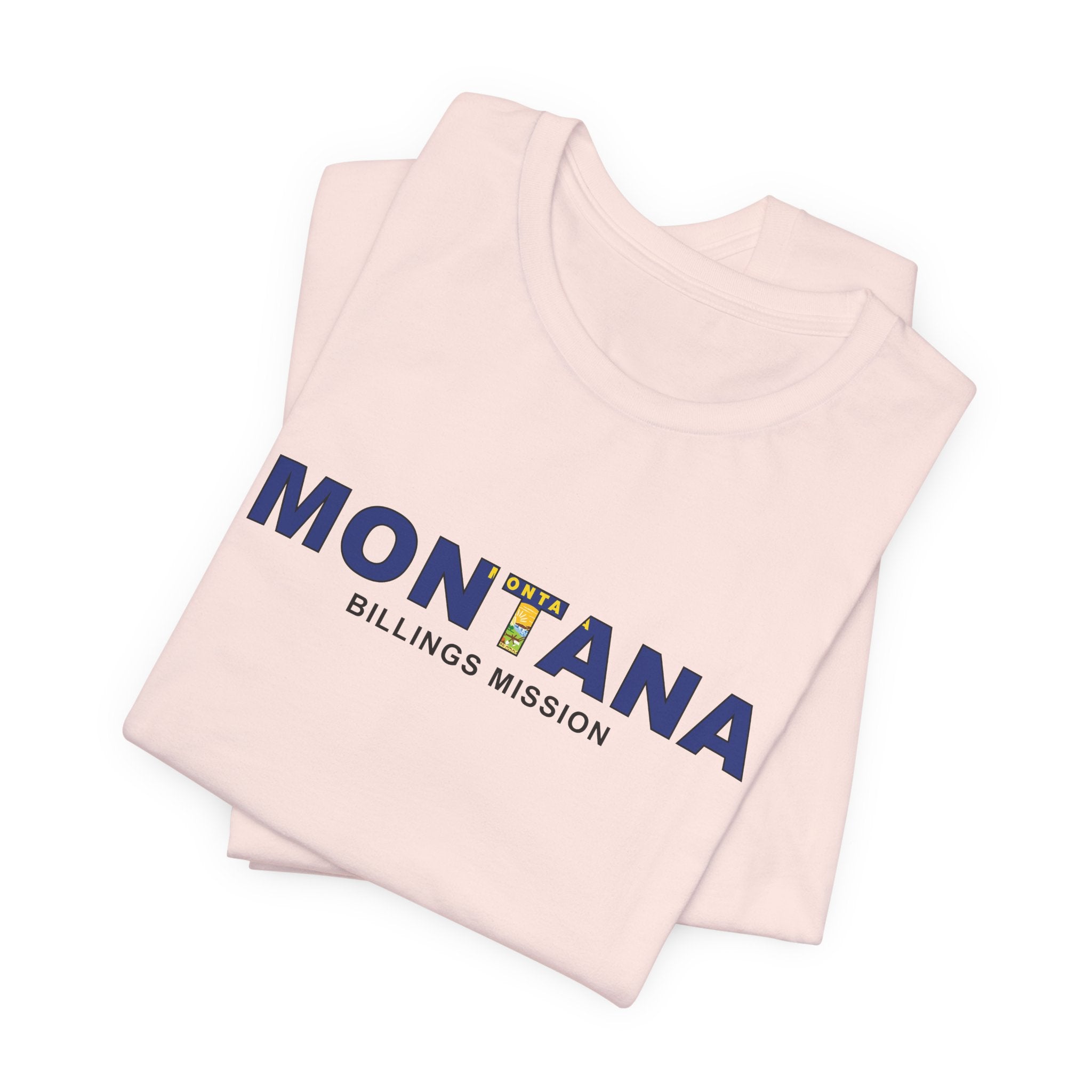 Montana Billings Mission Flag Title T-shirt - Latter-Day Saint LDS Missionary Gift - Book of Mormon