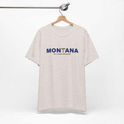 Montana Billings Mission Flag Title T-shirt - Latter-Day Saint LDS Missionary Gift - Book of Mormon