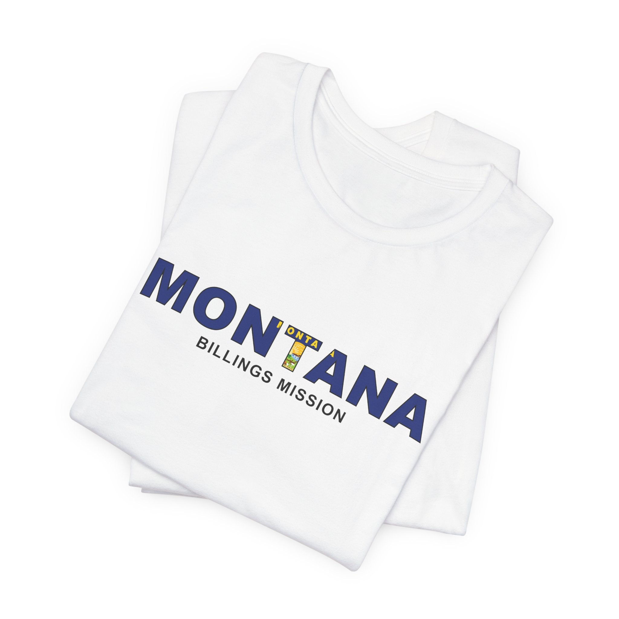 Montana Billings Mission Flag Title T-shirt - Latter-Day Saint LDS Missionary Gift - Book of Mormon