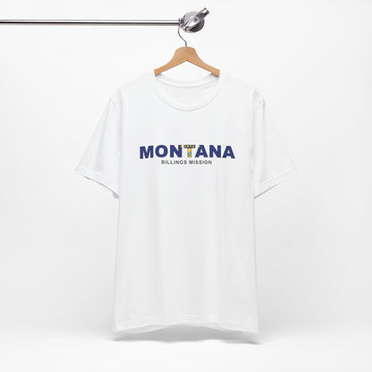 Montana Billings Mission Flag Title T-shirt - Latter-Day Saint LDS Missionary Gift - Book of Mormon