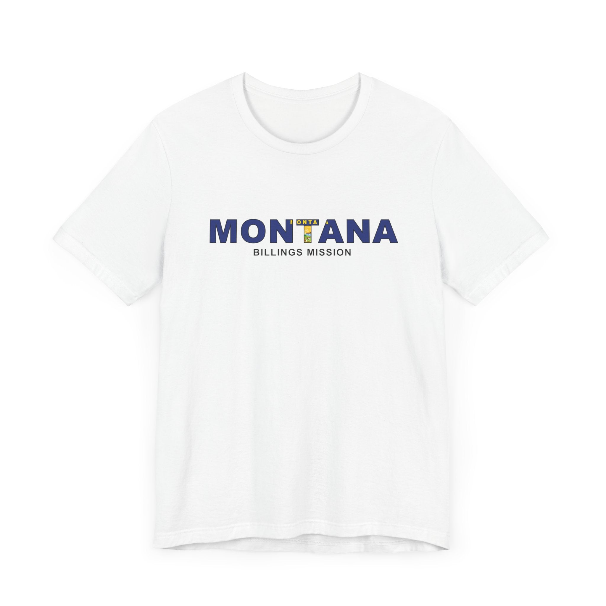 Montana Billings Mission Flag Title T-shirt - Latter-Day Saint LDS Missionary Gift - Book of Mormon