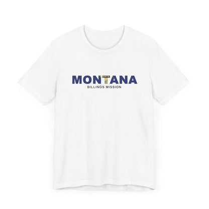 Montana Billings Mission Flag Title T-shirt - Latter-Day Saint LDS Missionary Gift - Book of Mormon