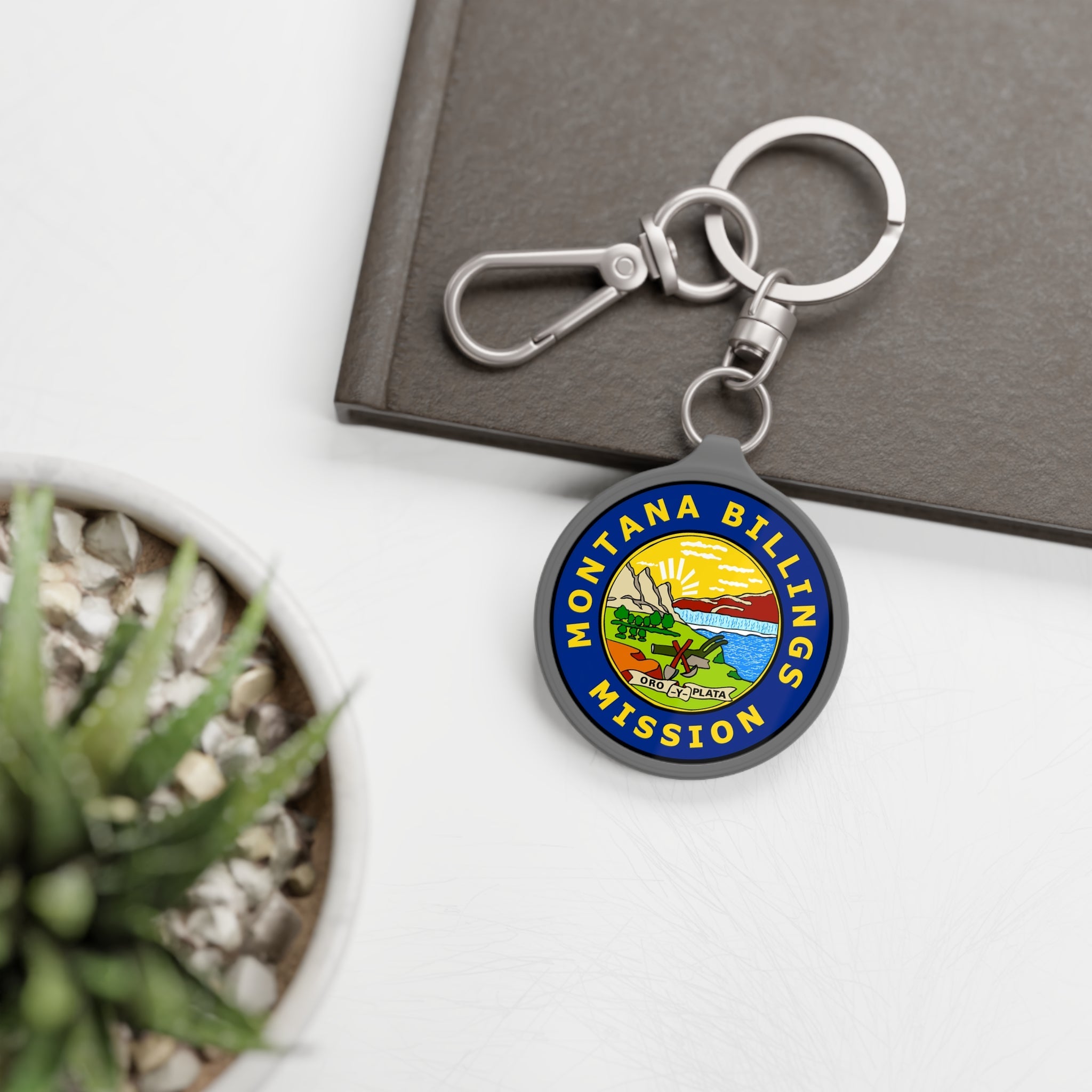 Montana Billings Mission State Flag Logo Key Tag - Latter-Day Saint LDS Missionary Gift - Book of Mormon