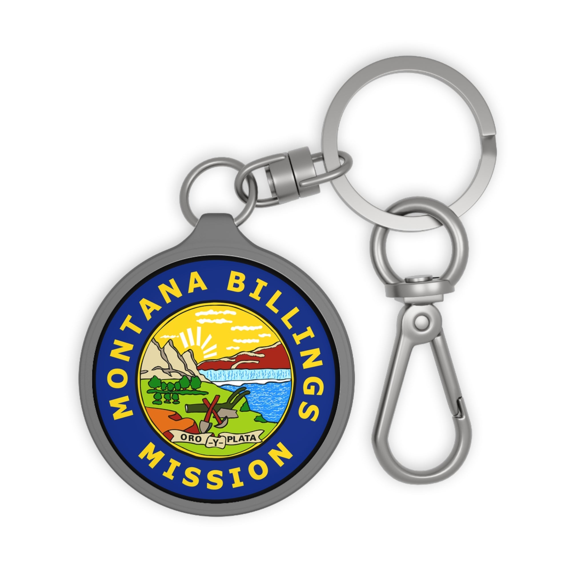 Montana Billings Mission State Flag Logo Key Tag - Latter-Day Saint LDS Missionary Gift - Book of Mormon