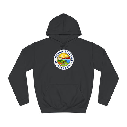 Montana Billings Mission State Flag Logo (White Border) College Hoodie