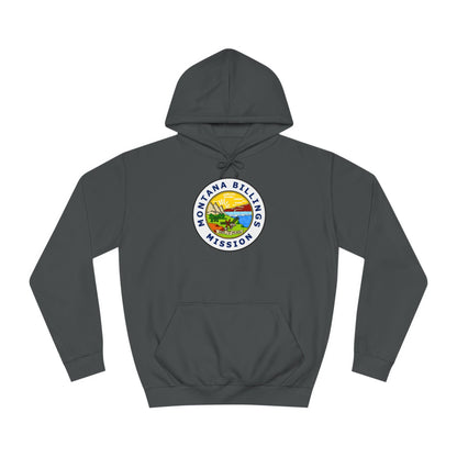 Montana Billings Mission State Flag Logo (White Border) College Hoodie